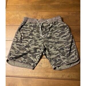 Kenneth Cole Shorts Mens S Camo Green Camp Swim Trunks Stretch Lightweight